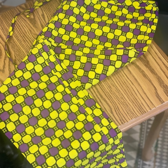 Africana prong Top/pant drawstring yellow royal purple - Picture 1 of 10